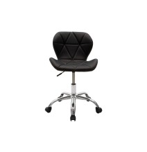 Silla de Oficina Ergonómica con Patas Metálicas en Color Negro - 82-95x52x47 cm, Diseño Moderno